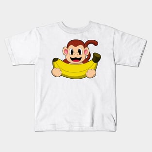 Monkey with Banana Kids T-Shirt